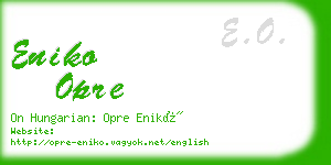 eniko opre business card